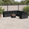 vidaXL 11 Piece Garden Sofa Set with Cushions Black Poly Rattan