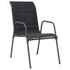 vidaXL Stackable Garden Chairs 6 pcs Steel and Textilene Black