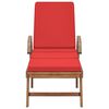 vidaXL Sun Loungers with Cushions 2 pcs Solid Teak Wood Red