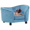 vidaXL Dog Sofa Turquoise 69x49x40 cm Plush