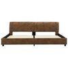vidaXL Bed Frame without Mattress Brown Faux Suede Leather 180x200 cm Super King