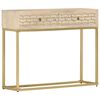 vidaXL Console Table Gold 90x30x75 cm Solid Mango Wood
