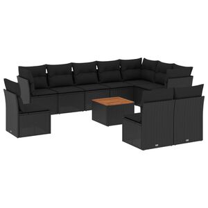 vidaXL Garden Sofa Set | Black