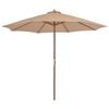 vidaXL Garden Parasol with Wooden Pole 300 cm Taupe