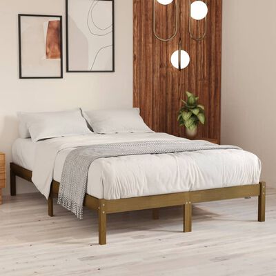 vidaXL Bed Frame without Mattress Honey Brown Solid Wood 120x200 cm