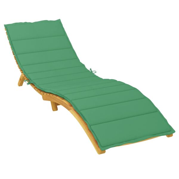 vidaXL Sun Lounger Cushion Green 200x60x3cm Oxford Fabric