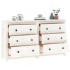 vidaXL Sideboard White 140x35x80 cm Solid Wood Pine