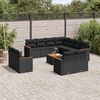 vidaXL 12 Piece Garden Sofa Set with Cushions Black Poly Rattan