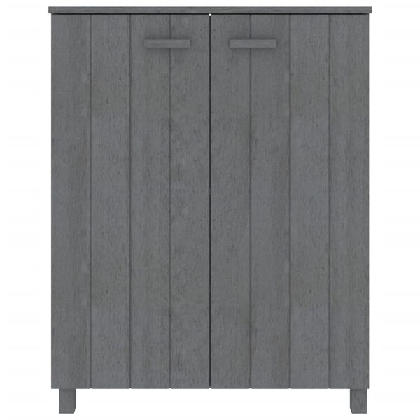 vidaXL Shoe Cabinet HAMAR Dark Grey 85x40x108 cm Solid Wood Pine