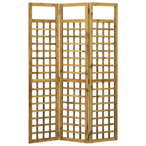 vidaXL 3-Panel Room Divider/Trellis Solid Acacia Wood 120x170 cm