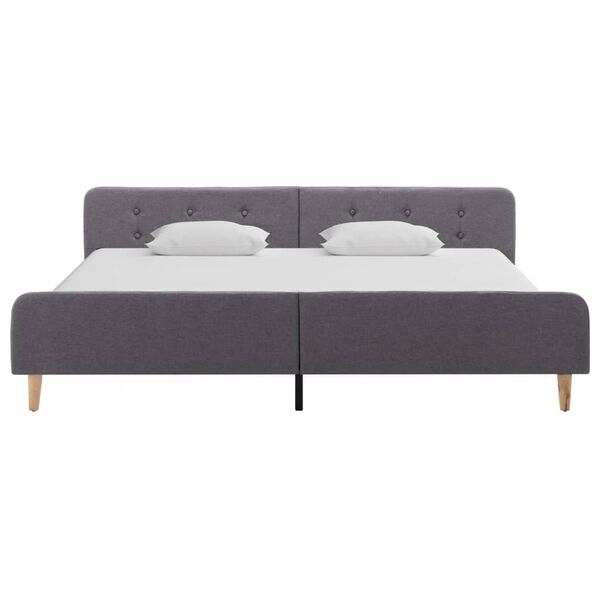 vidaXL Bed Frame without Mattress Light Grey Fabric 180x200 cm Super King