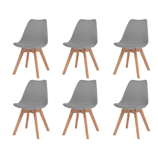 vidaXL Dining Chairs 6 pcs Grey Plastic