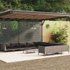 vidaXL 12 Piece Garden Lounge Set with Cushions Poly Rattan Dark Grey