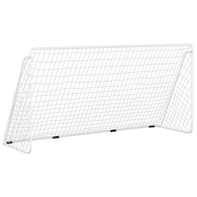 vidaXL Football Goal with Net White 366x122x182 cm Steel