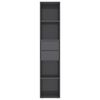 vidaXL Book Cabinet High Gloss Grey 36x30x171 cm Engineered Wood