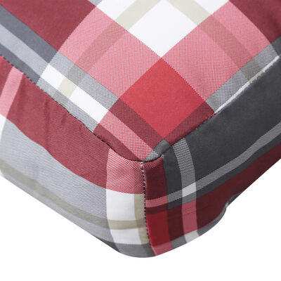 vidaXL Pallet Cushion Red Check Pattern Fabric