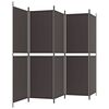 vidaXL 5-Panel Room Divider Brown 250x180 cm Fabric