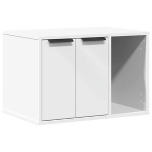 vidaXL Cat Litter Box Enclosure White 80x50x45 cm Engineered Wood