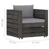 vidaXL 8 Piece Garden Lounge Set with Cushions Grey Impregnated Wood