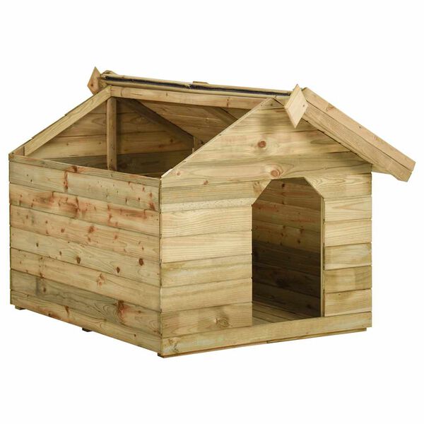 vidaXL Garden Dog House with Opening Roof Impregnated Pinewood