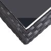 vidaXL Garden Table Black 110x53x72 cm Glass and Poly Rattan