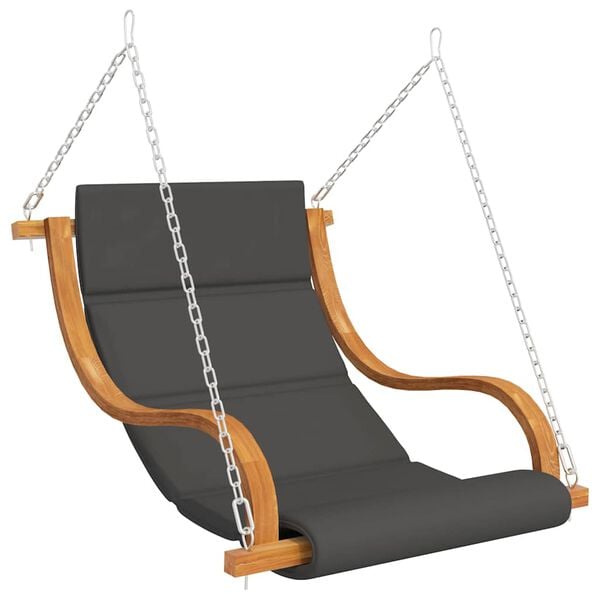 vidaXL Swing Chair without Swing Frame with Cushion Solid Bent Wood