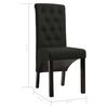 vidaXL Dining Chairs 2 pcs Black Fabric