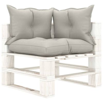 vidaXL Garden Pallet Sofa 4-Seater with Taupe Cushions Wood
