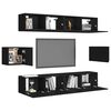 vidaXL 6 Piece TV Cabinet Set Black Engineered Wood