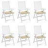 vidaXL Garden Chair Cushions 6 pcs Beige 40x40x4 cm Oxford Fabric