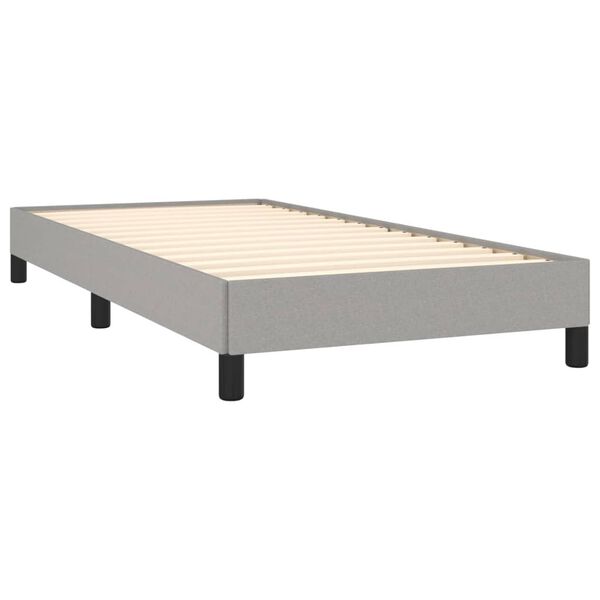 vidaXL Bed Frame without Mattress Light Grey 92x187 cm Single Fabric