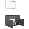 vidaXL 2 Piece Bathroom Furniture Set High Gloss Grey Engineered Wood