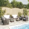 vidaXL 8 Piece Garden Lounge Set with Cushions Poly Rattan Black