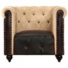 vidaXL Chesterfield Armchair Brown Real Leather