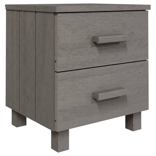 vidaXL Bedside Cabinet HAMAR Light Grey 40x35x44.5 cm Solid Pinewood