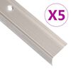 vidaXL Stair Nosings in L-shape 5 pcs Aluminium 100 cm Champagne