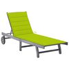 vidaXL Garden Sun Lounger with Cushion Grey Solid Acacia Wood