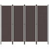 vidaXL 4-Panel Room Divider Brown 200x180 cm