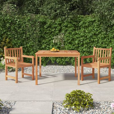 vidaXL 3 Piece Garden Dining Set Solid Wood Teak