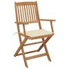 vidaXL Folding Garden Chairs 6 pcs with Cushions Solid Acacia Wood