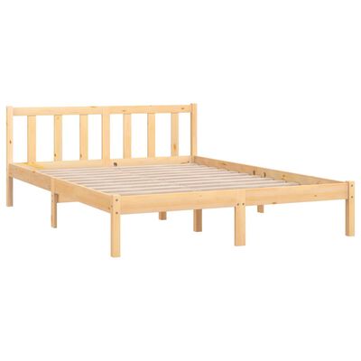 vidaXL Bed Frame without Mattress Solid Wood Pine King Size