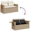 vidaXL 6 Piece Garden Sofa Set with Cushions Beige Poly Rattan