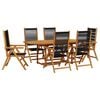 vidaXL Garden Dining Set | Black | Solid Acacia wood | Medium
