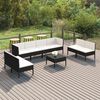 vidaXL 9 Piece Garden Lounge Set with Cushions Poly Rattan Black