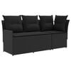 vidaXL 2 pcs Garden Armrest Sofa with Corner Sofa PE Rattan Black