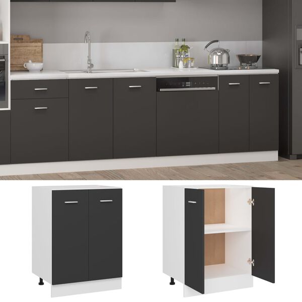 vidaXL Bottom Cabinet Lyon Grey 60x46x81.5 cm Engineered Wood
