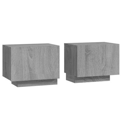 vidaXL Bedside Cabinet Grey Sonoma 100x35x40 cm Engineered Wood