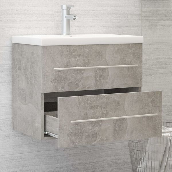 vidaXL Sink Cabinet Concrete Grey 60x38.5x48 cm Engineered Wood
