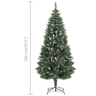 vidaXL Artificial Pre-lit Christmas Tree with Ball Set&Pine Cones 180 cm