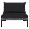 vidaXL 3 Piece Garden Lounge Set Dark Grey Half Round Poly Rattan